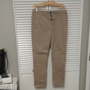 All Saints Men's Slim Button-fly Khaki Chinos